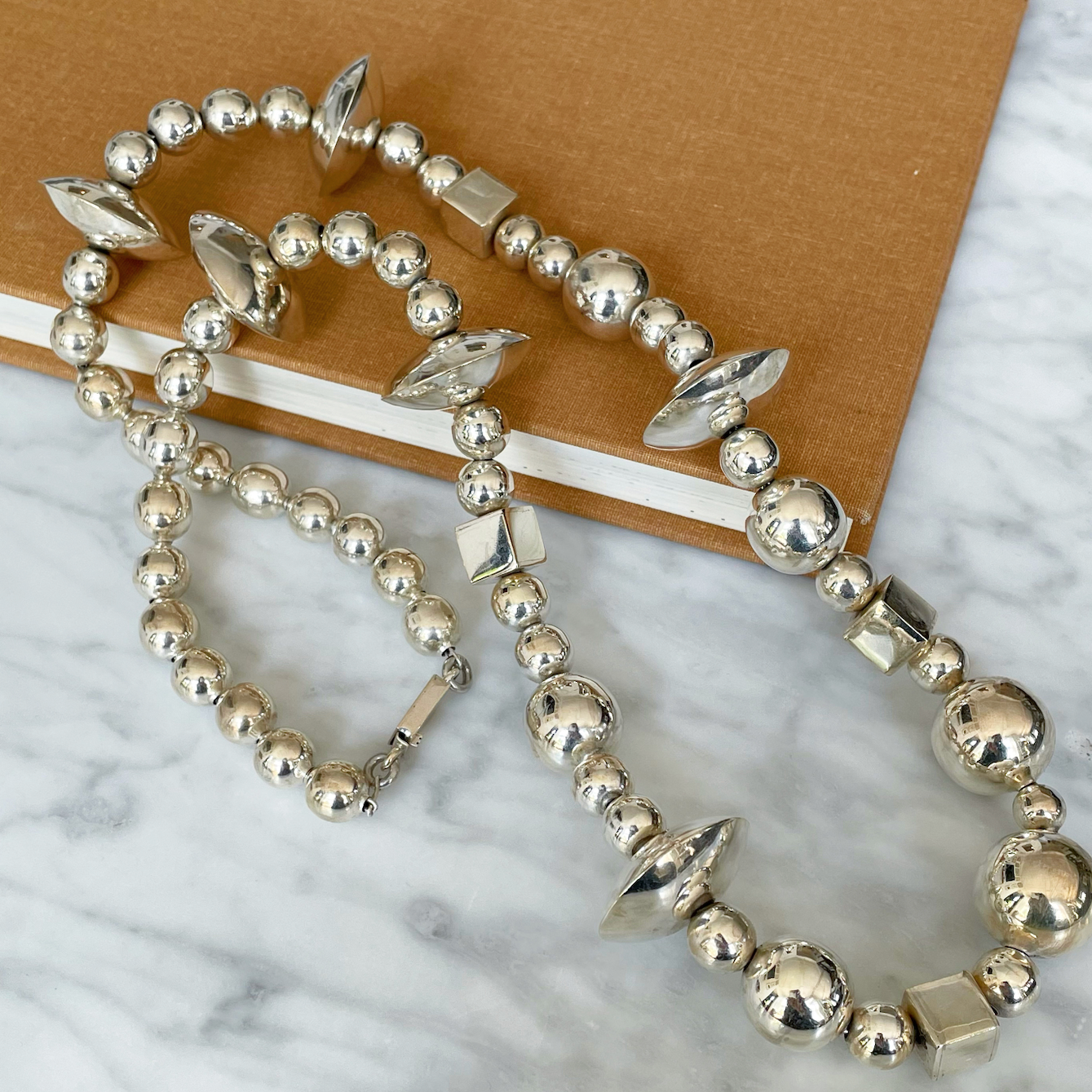 925 Sterling Silver Vintage Mexico Long Chain Necklace 28