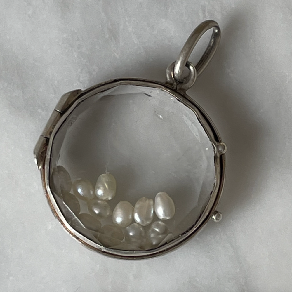 Sterling Silver & Rock Crystal Shaker with Pearls