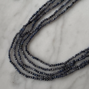 Adjustable 5 Strand Sapphire Beaded Necklace