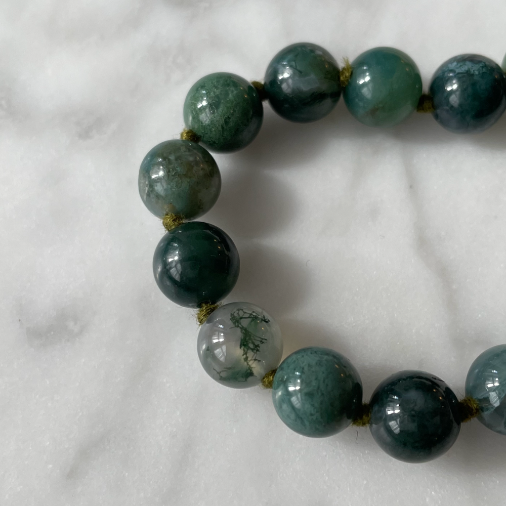 Sterling Silver & Scottish Moss Agate Necklace