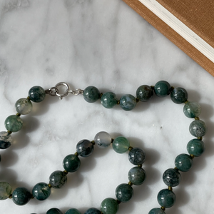 Sterling Silver & Scottish Moss Agate Necklace