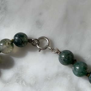 Sterling Silver & Scottish Moss Agate Necklace